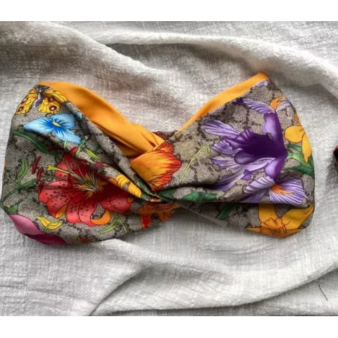 Luxury Women's Silk Floral Headbands - Elastic Scarf Hair Accessories for Travel