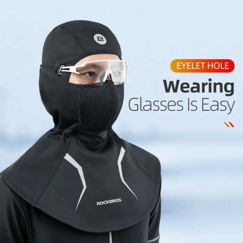 ROCKBROS Unisex Thermal Cycling Balaclava, Detachable Windproof Face Mask W241008