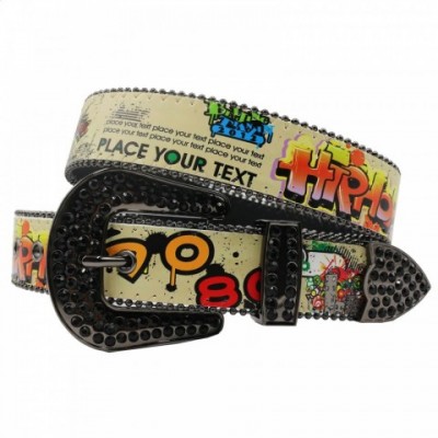 Punk Style Black Rhinestone Belt for Ladies - Diamond Soldier Design