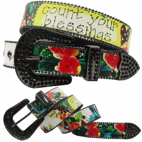 Punk Style Black Rhinestone Belt for Ladies - Diamond Soldier Design