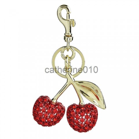 Full Diamond Cherry Lock Ring Keychain, Casual Men's Fashion Pendant J250416