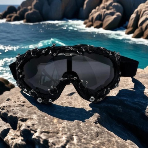 Stylish Rivets Goggles for Hiking and Cycling - UV400 Protection