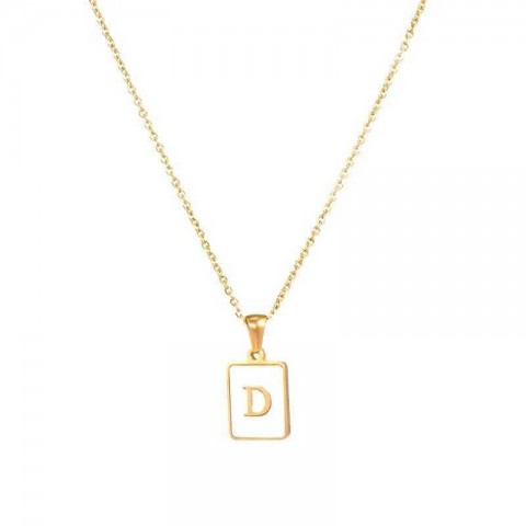Elegant Mother of Pearl Stainless Steel Pendant Necklace J240712