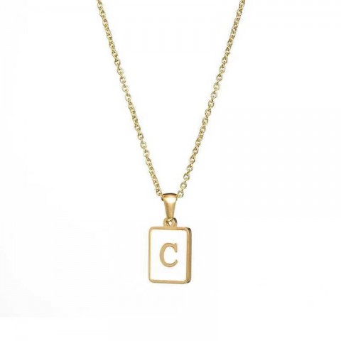 Elegant Mother of Pearl Stainless Steel Pendant Necklace J240712