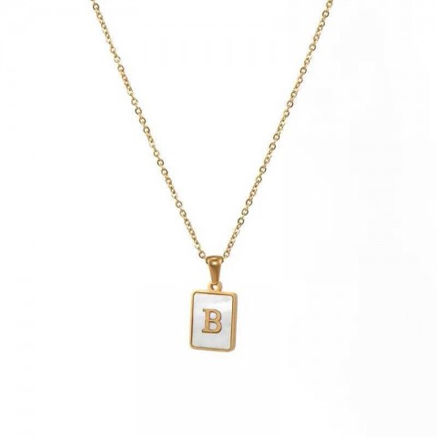 Elegant Mother of Pearl Stainless Steel Pendant Necklace J240712