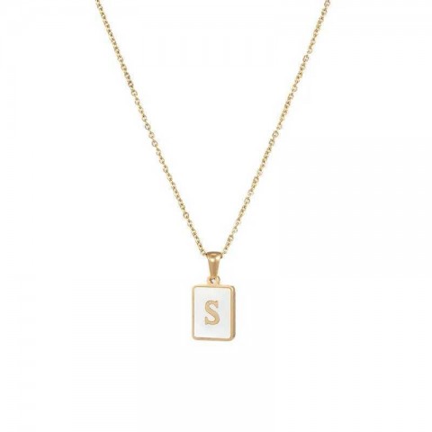 Elegant Mother of Pearl Stainless Steel Pendant Necklace J240712
