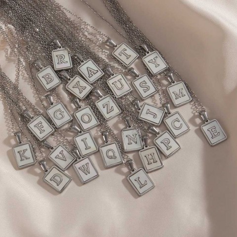 Elegant Mother of Pearl Stainless Steel Pendant Necklace J240712