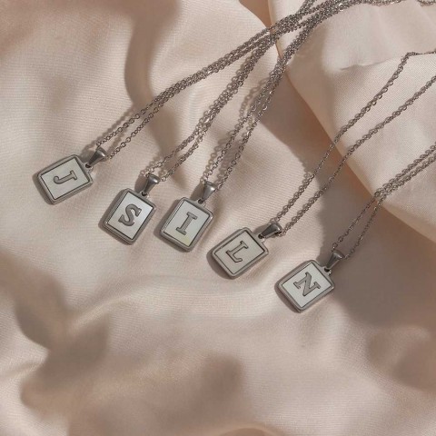 Elegant Mother of Pearl Stainless Steel Pendant Necklace J240712