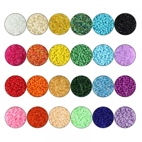 7500 Pieces 2mm Crystal Glass Seed Beads Kit for Women DIY Jewelry Making