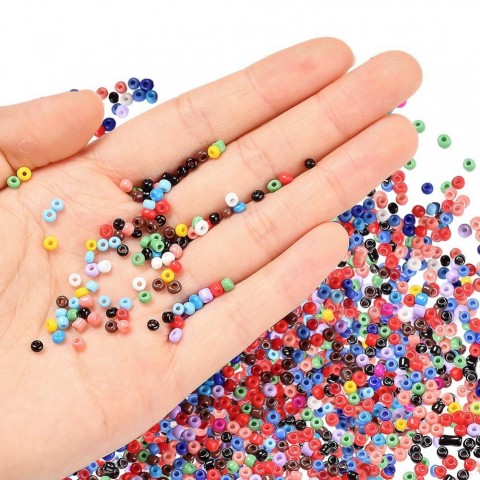 7500 Pieces 2mm Crystal Glass Seed Beads Kit for Women DIY Jewelry Making