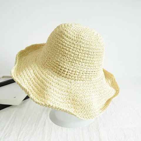 Sun Protection Wide Brim Straw Hat for Women - Travel Friendly