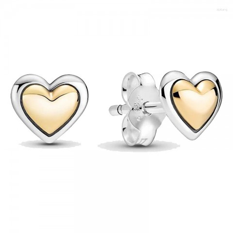 Stud Earrings in 925 Sterling Silver with Bee and Heart Design, Perfect Gift for Women