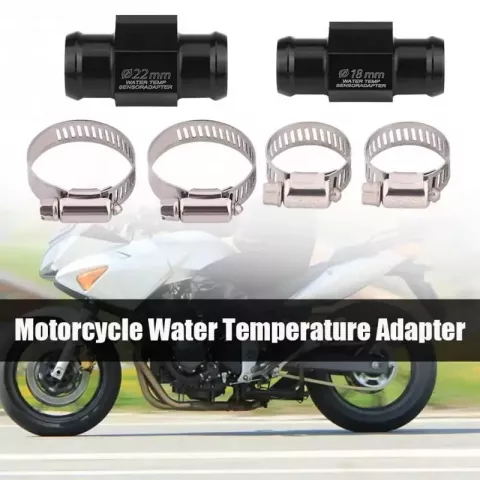 Universal Fit 16MM-22MM Black Motorcycle Water Temp Gauge Adapter