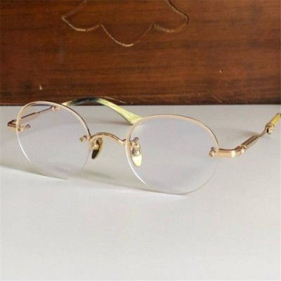 New Fashion Optical Metal Half-Rim Glasses with Clear Lenses - Unisex Retro Style