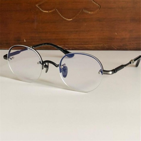New Fashion Optical Metal Half-Rim Glasses with Clear Lenses - Unisex Retro Style