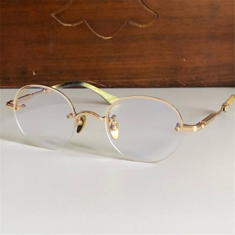 New Fashion Optical Metal Half-Rim Glasses with Clear Lenses - Unisex Retro Style