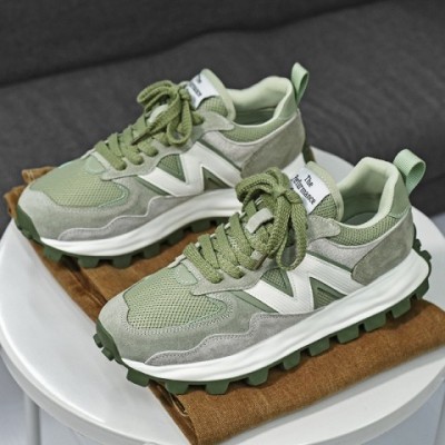 New Arrival 2025 Men's Breathable Running Sneakers - Green Khaki Gray Size 39-44