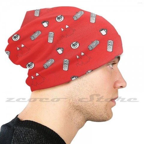 Cherry Pie Elastic Beret - Soft Unisex Knit Cap with Personalized Pattern