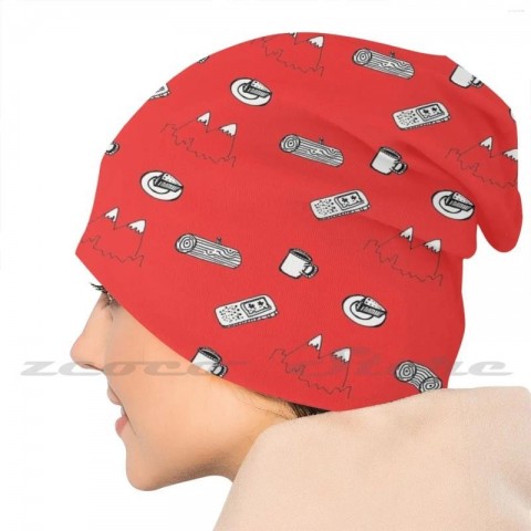 Cherry Pie Elastic Beret - Soft Unisex Knit Cap with Personalized Pattern