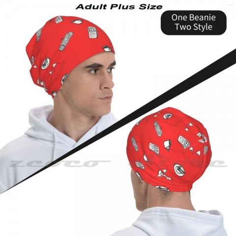 Cherry Pie Elastic Beret - Soft Unisex Knit Cap with Personalized Pattern