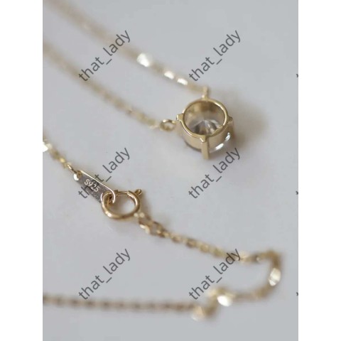 2024 Choucong Moissanite Solitaire Pendant, 6mm White Gem, Sterling Silver Chain, Women's Fashion Necklace