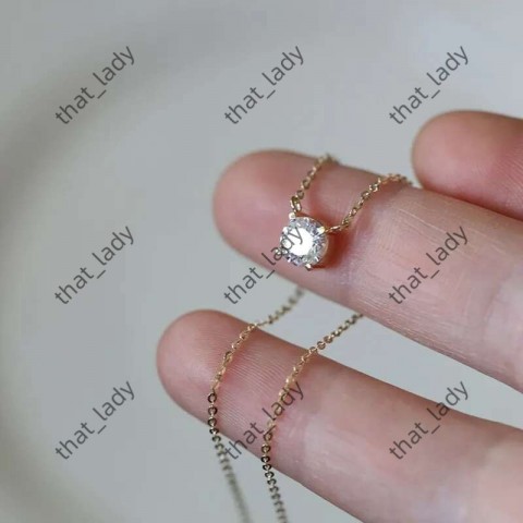 2024 Choucong Moissanite Solitaire Pendant, 6mm White Gem, Sterling Silver Chain, Women's Fashion Necklace