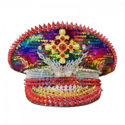 Bling Steampunk Beret for Men 2025 - Handmade Rhinestone Captain Hat