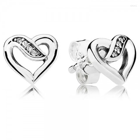 Stud Earrings in 925 Sterling Silver with Bee and Heart Design, Perfect Gift for Women