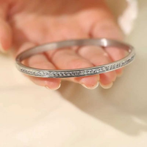 Stainless Steel Water Diamond Bangle for Men - Rust Resistant and Waterproof CL250212