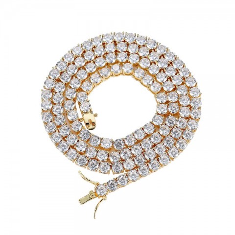 Trendy Hip Hop Men's Tennis Chain Necklace with Iced Out Cubic Zirconia
