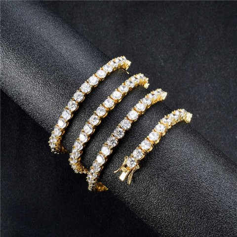Trendy Hip Hop Men's Tennis Chain Necklace with Iced Out Cubic Zirconia