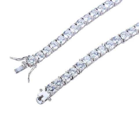 Trendy Hip Hop Men's Tennis Chain Necklace with Iced Out Cubic Zirconia