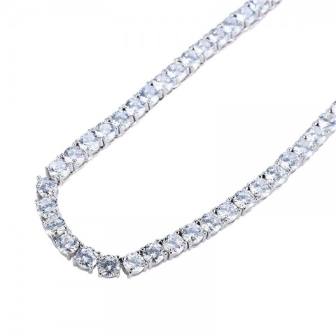 Trendy Hip Hop Men's Tennis Chain Necklace with Iced Out Cubic Zirconia