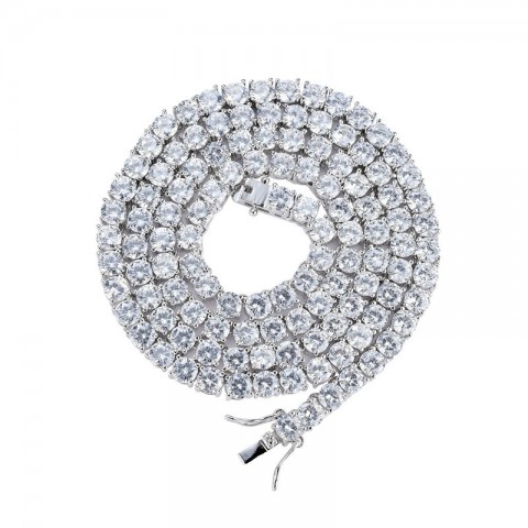 Trendy Hip Hop Men's Tennis Chain Necklace with Iced Out Cubic Zirconia
