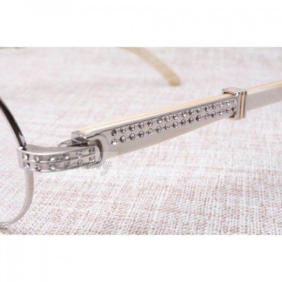Wholesale High-End Retro Diamond White Glasses T7550178 for Unisex