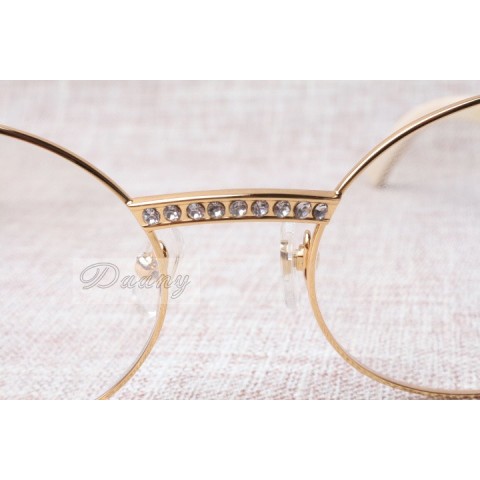 Wholesale High-End Retro Diamond White Glasses T7550178 for Unisex