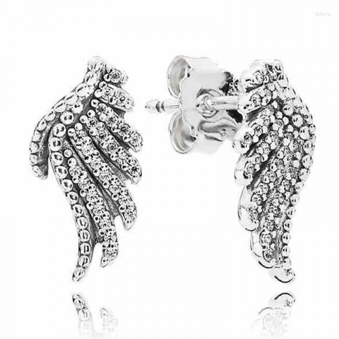 Stud Earrings in 925 Sterling Silver with Bee and Heart Design, Perfect Gift for Women