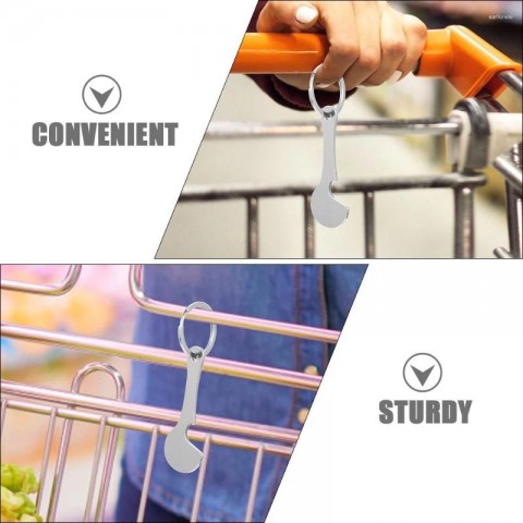 Silver Shopping Cart Tokens Keychains for Boys - Universal Trolley Insert Coins
