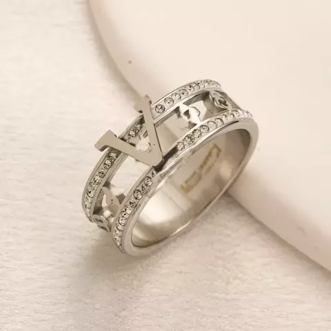 Elegant 18K Gold Plated Letter Band Rings for Women