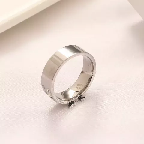 Elegant 18K Gold Plated Letter Band Rings for Women