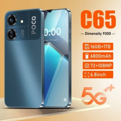 pwvxym C65 6.8inch Android 14 Global Version 5G Dual Sim Smartphone