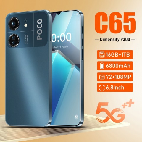 pwvxym C65 6.8inch Android 14 Global Version 5G Dual Sim Smartphone