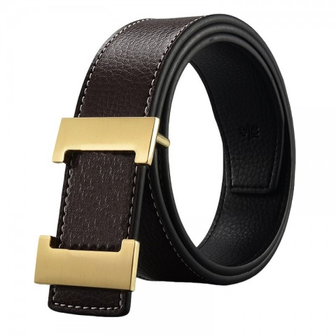 Luxury Double-Sided Letter Design Leather Belt for Men and Women - Unisex Style