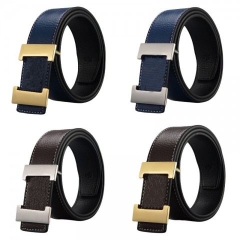 Luxury Double-Sided Letter Design Leather Belt for Men and Women - Unisex Style