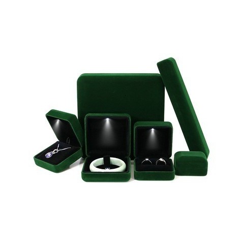 Luxury Flannel LED Jewelry Box for Women with Velvet Interior & Romantic Lighting - Wedding Gift