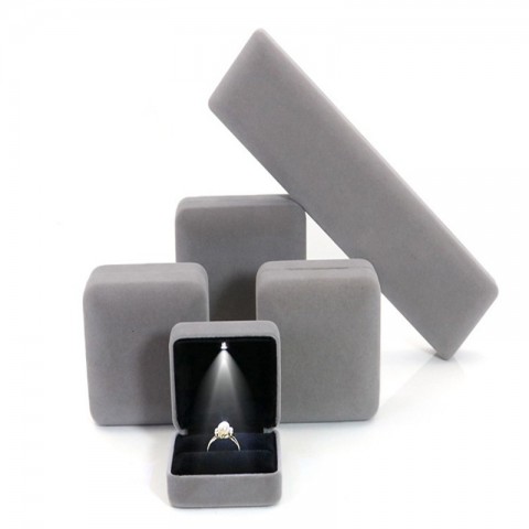 Luxury Flannel LED Jewelry Box for Women with Velvet Interior & Romantic Lighting - Wedding Gift
