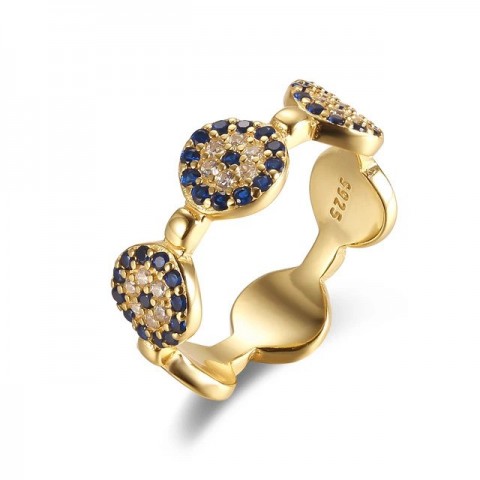 Sterling Silver Blue Zircon Stackable Rings for Women