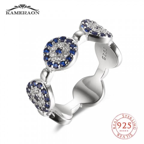 Sterling Silver Blue Zircon Stackable Rings for Women