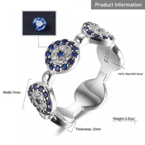 Sterling Silver Blue Zircon Stackable Rings for Women
