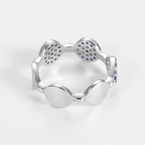 Sterling Silver Blue Zircon Stackable Rings for Women